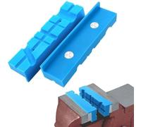 Lot de 2 mâchoires d'étau en caoutchouc souple avec aimants pour étau d'établi de 10,2 cm, 12,7 cm, 15,2 cm, pince de serrage pour perceuse à colonne, métal, bois, plastique, tissage uni bleu (12,7 cm
