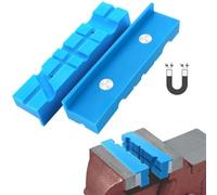 Lot de 2 mâchoires magnétiques en caoutchouc souple pour étau de travail des métaux compatibles avec étau de 10,2 cm, 12,7 cm, 15,2 cm, offrant une prise en main et une protection fiables (10,2 cm)