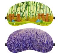 Lot de 2 magnifiques masques de sommeil à motif lavande provençale pour homme et femme, masques de sommeil respirants, zéro pression oculaire pour dormir