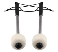 Lot de 2 maillets de grosse caisse avec têtes en feutre pour timbales et percussions de fanfare, poignée en acier inoxydable avec poignée en caoutchouc antidérapant, 32 cm de long