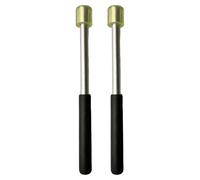 Lot de 2 maillets pour tongue drum en acier, baguettes métalliques pour handpan, têtes en caoutchouc jaune transparent, embouts antidérapants amortissants, 7,3 in / 18,5 cm