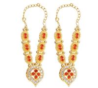 Lot de 2 mala pour Laddu Gopal/Devi Maa/Radha Krishna/Festival traditionnel indien des couleurs Dieu Déesse Ensemble de bijoux Dieu Idol Statue (Taille : - 6,3 cm) (couleur : rouge)
