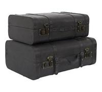 AltoBuy Curtis - Lot de 2 Malles de Rangement Vintage Simili Cuir