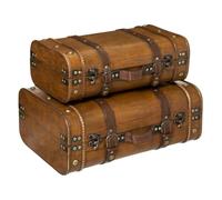 Lot de 2 Malles en Bois Atmosphera - Naturel