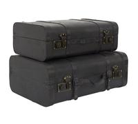 Home Deco Factory Malles Vintage - Lot de 2 - Marron