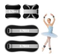 Lot de 2 manchettes lestées pour chevilles et bras | Poids de cheville réglable (0,3 kg/0,5 kg/0,75 kg/1 kg/1,5 kg/2 kg chacun), pour femmes, hommes, gym, fitness, entraînement