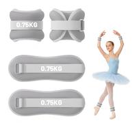 Lot de 2 manchettes lestées pour chevilles et bras | Poids de cheville réglable (0,3 kg/0,5 kg/0,75 kg/1 kg/1,5 kg/2 kg chacun), pour femmes, hommes, gym, fitness, entraînement