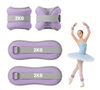 Lot de 2 manchettes lestées pour chevilles et bras | Poids de cheville réglable (0,3 kg/0,5 kg/0,75 kg/1 kg/1,5 kg/2 kg chacun), pour femmes, hommes, gym, fitness, entraînement