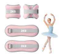 Lot de 2 manchettes lestées pour chevilles et bras | Poids de cheville réglable (0,3 kg/0,5 kg/0,75 kg/1 kg/1,5 kg/2 kg chacun), pour femmes, hommes, gym, fitness, entraînement