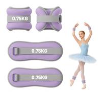 Lot de 2 manchettes lestées pour chevilles et bras | Poids de cheville réglable (0,3 kg/0,5 kg/0,75 kg/1 kg/1,5 kg/2 kg chacun), pour femmes, hommes, gym, fitness, entraînement
