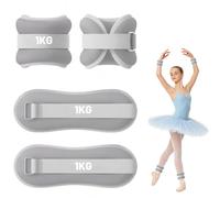 Lot de 2 manchettes lestées pour chevilles et bras | Poids de cheville réglable (0,3 kg/0,5 kg/0,75 kg/1 kg/1,5 kg/2 kg chacun), pour femmes, hommes, gym, fitness, entraînement