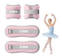 Lot de 2 manchettes lestées pour chevilles et bras | Poids de cheville réglable (0,3 kg/0,5 kg/0,75 kg/1 kg/1,5 kg/2 kg chacun), pour femmes, hommes, gym, fitness, entraînement