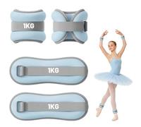 Lot de 2 manchettes lestées pour chevilles et bras | Poids de cheville réglable (0,3 kg/0,5 kg/0,75 kg/1 kg/1,5 kg/2 kg chacun), pour femmes, hommes, gym, fitness, entraînement