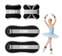 Lot de 2 manchettes lestées pour chevilles et bras | Poids de cheville réglable (0,3 kg/0,5 kg/0,75 kg/1 kg/1,5 kg/2 kg chacun), pour femmes, hommes, gym, fitness, entraînement