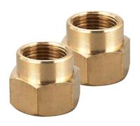Lot de 2 manchons de réduction en laiton IG 1/2" x IG 3/8", 1/2" x 3/8" - Filetage intérieur - Manchon réducteur - Adaptateur hexagonal pour air, eau, huile
