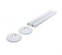 Lot de 2 manchons élégants pour tuyau de radiateur avec colliers pour tuyaux de 15 mm, transformez facilement l'apparence de votre salle de bain (blanc)