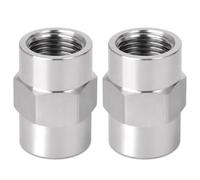 Lot de 2 Manchons Filetés Inox 1/2" Femelle, Raccord pour Tuyau de Douche | Forme Hexagonale Ergonomique, Conçu pour Plomberie et Chauffage, Résistance -50°C à 120°C, Montage Étanche avec Ruban PTFE