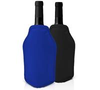 Lot de 2 Manchons Refroidissants à Vin - Parfait pour Refroidir les Bouteilles de Vin et de Champagne - Idéal pour les Fêtes, Dîners et Événements,Noir et Bleu