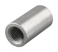 Lot de 2 manchons ronds avec filetage intérieur - Acier inoxydable A2/V2A - Manchon fileté - Manchon de connexion - Écrous d'écartement - Écrous longs (M16 x 50 mm, 2 pièces)
