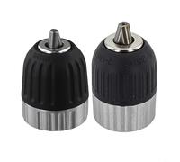 Lot de 2 mandrins de perceuse à dégagement rapide, filetage 3/8-24UNF, plage de serrage de 0,8 à 10 mm et 2 à 13 mm, manchon en métal avec revêtement en nylon pour perceuses filaires à la maison ou à