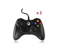 Lot de 2 Manette Filaire USB Qumox Pour microsoft Xbox 360 Contrôleur jeu video PC Windows 2000-ME-XP-Vista-7-8 Noir Noir G