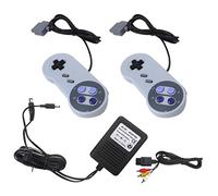 Lot de 2 manettes filaires pour console SNES - Manettes de jeu à distance pour Nintendo SNES Super Entertainment System - Gris