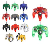 Lot de 2 manettes filaires pour Nintendo 64 N64 - Couleur au choix - Rouge / Vert Transparent