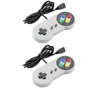 Lot De 2 Manettes Super Nintendo Snes À Connexion Usb Pour Pc/Mac (Retro Gaming, Emulateur, Gamer...)