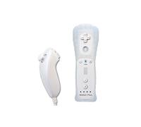 lot de 2 Manettes Wiimote et Nunchuck Hobby Concept Contrôleur de jeu pour Console Wii et Wii U avec Housse en silicone Blanc