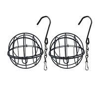 Lot de 2 mangeoires à oiseaux à suspendre pour boulettes de graisse sauvages à l'extérieur