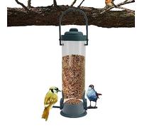 Lot de 2 Mangeoires à Oiseaux, Mangeoires à Oiseaux pour L'extérieur Tube de Jardin Suspendu Mangeoire à Oiseaux Tube Mangeoire à Oiseaux pour L'extérieur avec 2 évents 2 Ports