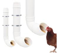 Lot de 2 mangeoires à poulet sans déchets - Grande et petite mangeoire en PVC à gravité pour volaille (poulets, canards, dindes, oies)