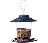 Lot de 2 mangeoires automatiques à suspendre pour le jardin, les écureuils, les colibris - Grande capacité - Robuste - PP PS - Résistant aux intempéries - Vert et noir (bleu marine)