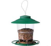 Lot de 2 mangeoires automatiques à suspendre pour le jardin, les écureuils, les colibris - Grande capacité - Robuste - PP PS - Résistant aux intempéries - Vert, noir (vert)