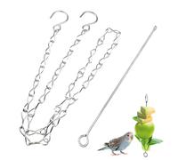 Lot de 2 mangeoires automatiques à suspendre pour poules - Accessoires - Fourchette à fruits en acier inoxydable - Avec crochet - Distributeur automatique de nourriture pour poulet - Brochette à