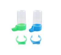 Lot de 2 mangeoires d'eau automatiques pour oiseaux de compagnie, distributeur d'eau pour perroquet de 200 ml avec clip, conteneur transparent à suspendre dans une cage, bol d'alimentation en