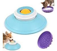Lot de 2 mangeoires lentes en forme de sphère à lécher pour chien, bol à lécher antidérapant avec ventouse, distributeur de friandises pour aliments liquides et doux, pour tous les chiens et chats