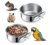 Lot de 2 mangeoires pour cage à oiseaux, hamster, cochon d'Inde, bols avec support pour boulon, pour oiseaux, hamsters, petits animaux de compagnie