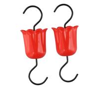 Lot de 2 mangeoires pour colibri avec crochets en acier inoxydable | Crée une barrière d'eau pour éloigner les fourmis et les abeilles des mangeoires de jardin pour colibris
