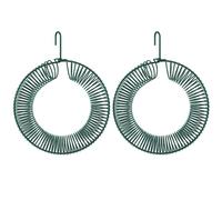 Lot de 2 mangeoires rondes en métal à suspendre pour oiseaux avec crochet de suspension - Grande capacité - Pour jardin et extérieur