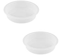 Lot de 2 mangeoires Rondes en Plastique pour Oiseaux Sauvages, mangeoires pour Oiseaux Sauvages, Accessoires de Bain d'oiseaux, Plateau pour chardonneret, Oriole, Colibri, etc