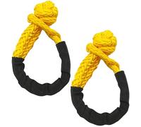 Lot de 2 manilles souples et solides - Résistance à la rupture 17T - Corde de récupération pour le sauvetage de remorque (jaune, 12 mm x 55 cm)