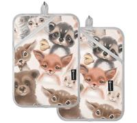 Lot de 2 maniques beiges résistantes à la chaleur pour cuisine esthétiques