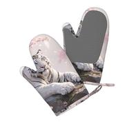 Lot de 2 maniques de cuisine en silicone WhiteTiger, résistantes à la chaleur et imperméables, avec poignée antidérapante. Indispensables pour les fêtes de Thanksgiving, les pâtisseries des fêtes, les