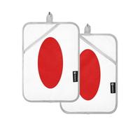 Lot de 2 maniques de cuisine résistantes à la chaleur avec motif drapeau du Japon