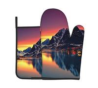 Lot de 2 maniques et maniques des îles Norvège - Essentiels de cuisine, tissu durable résistant à la chaleur - Dessous de verre pour la cuisine et la pâtisserie