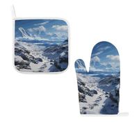 Lot de 2 maniques spectaculaires en coton résistant à la chaleur avec boucles de suspension, maniques de cuisine antidérapantes pour cuisine, pâtisserie, protection de comptoir