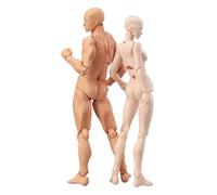 Lot de 2 Mannequins de Vitrine Flexibles - Ruiqas Figurine Articulée - Modèle d'artiste - Mannequin Masculin et Féminin - pour Dessin et Croquis