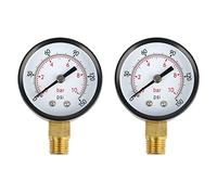 Lot de 2 manomètres Y50 0-10 bar ou 0 à 150 psi Manomètre Raccord latéral Filetage 1/4" Diamètre 40 mm Manomètres de pression de liquide et de gaz
