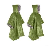 Lot de 2 manteaux de pluie thermiques conçus pour les scénarios de survie et les aventures en plein air avec capacité de rangement compacte Orange 130 x 100 cm